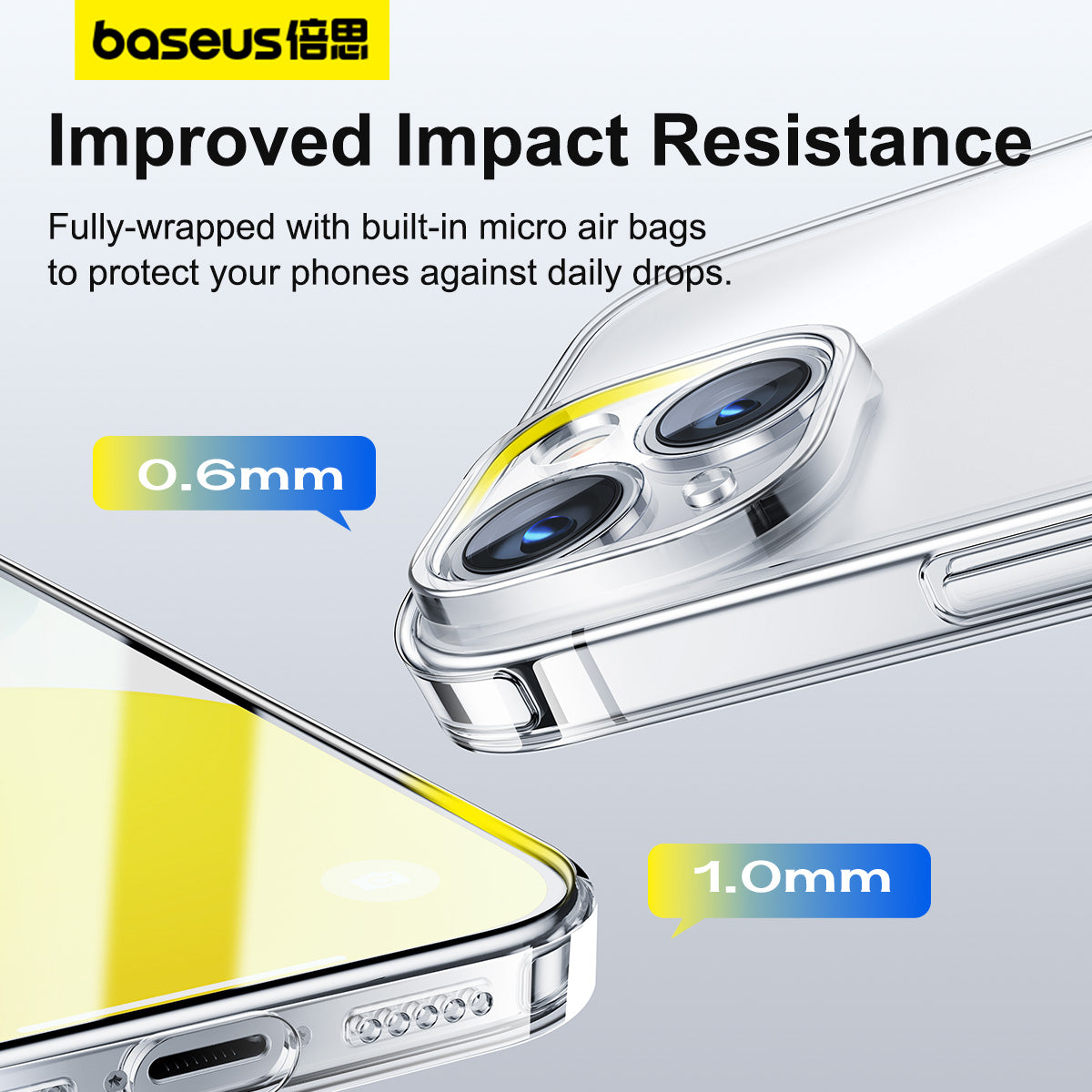 Baseus Simple Series 2 Protective Case for iP 15 Series, Clear