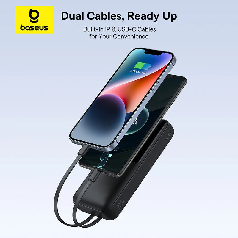 Baseus Dual Cable Powerbank with Digital Display 20000mAh 22.5W