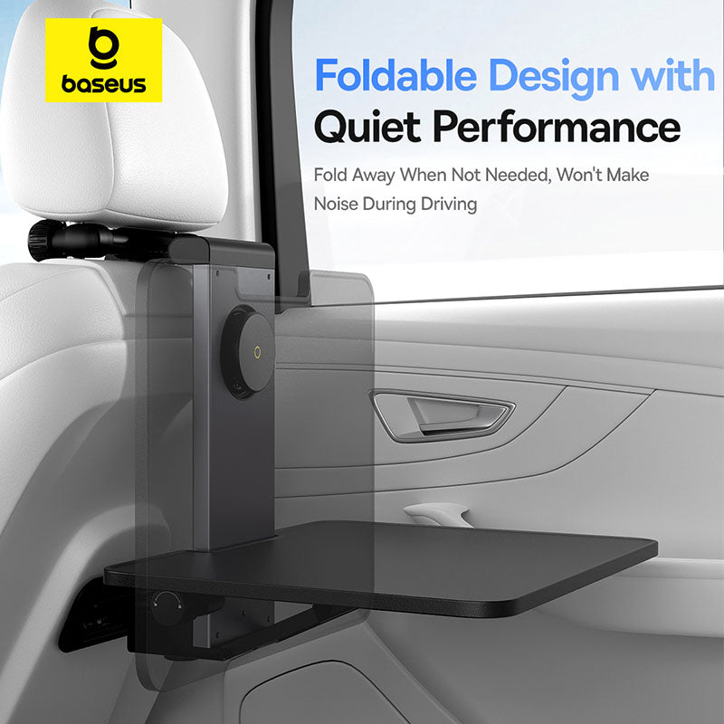 Baseus MagPro Series Versatile Car Mount for Backseat Headrest - Foldable Laptop Desk, 360° Rotatable Phone Holder, Adjustable, Easy Install