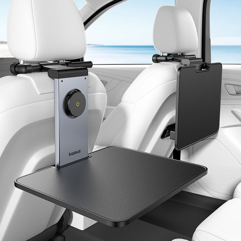 Baseus MagPro Series Versatile Car Mount for Backseat Headrest - Foldable Laptop Desk, 360° Rotatable Phone Holder, Adjustable, Easy Install