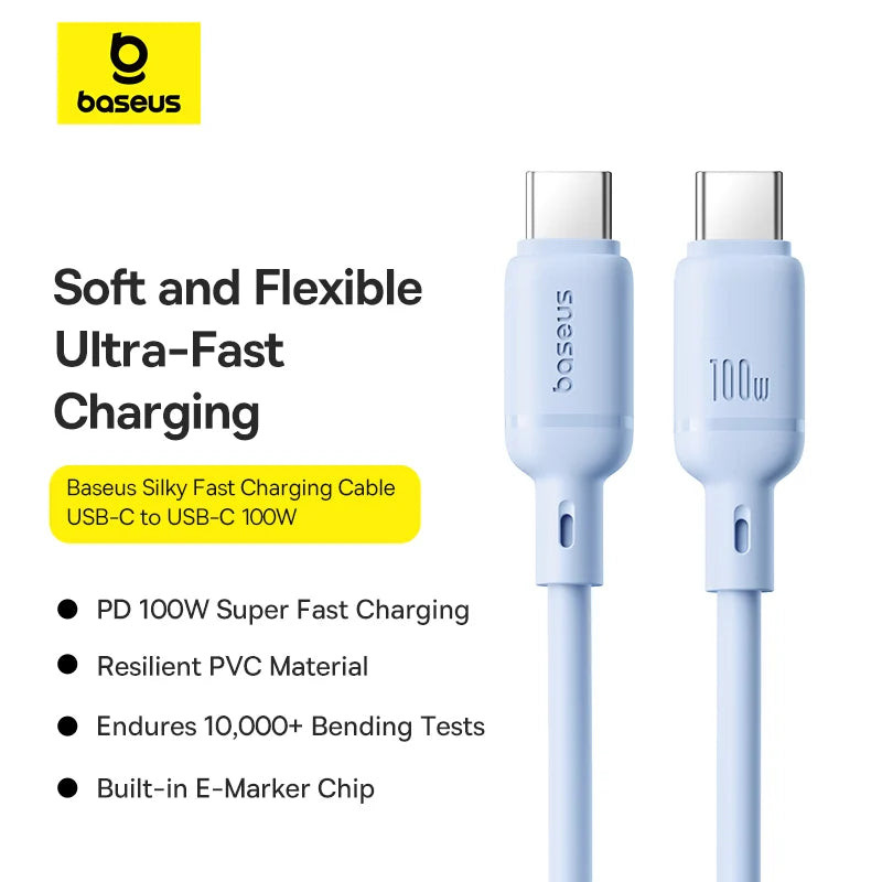 Baseus Silky Series Fast Charging Data Cable Type-C to Type-C 100W