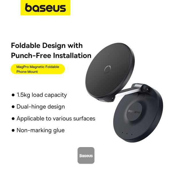 Baseus MagPro Foldable Magnetic Phone Holder 360° Rotatable Adjustable Arm Wall-Mounted Stand
