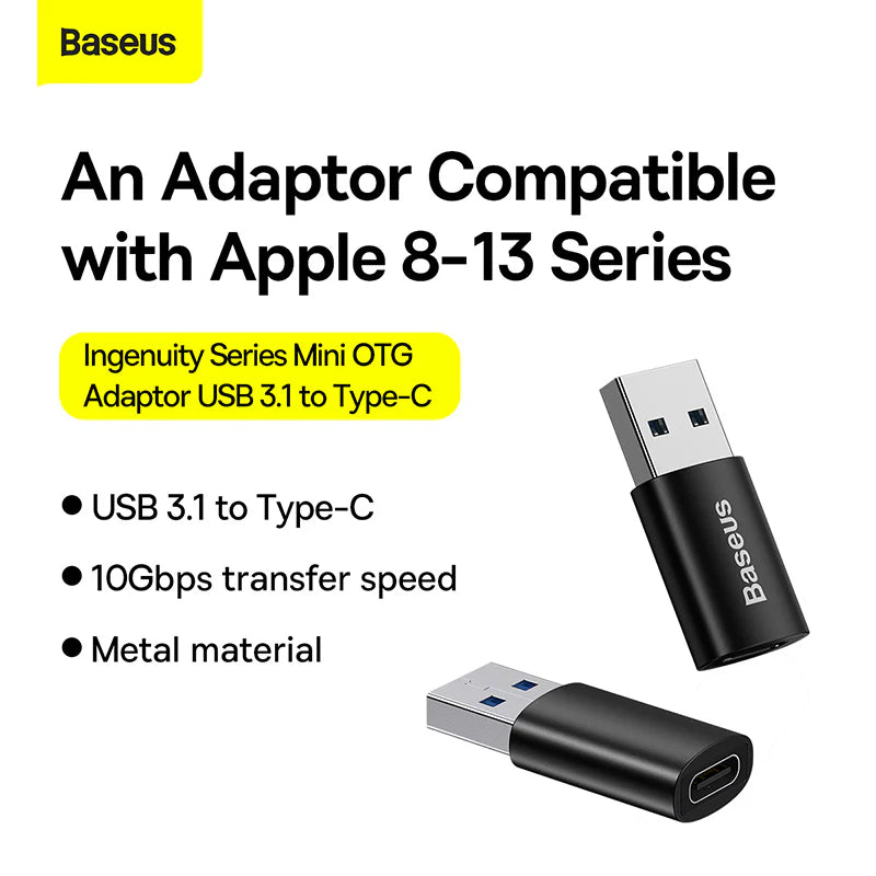 Baseus Ingenuity Series Mini OTG Adaptor USB 3.1 to Type-C