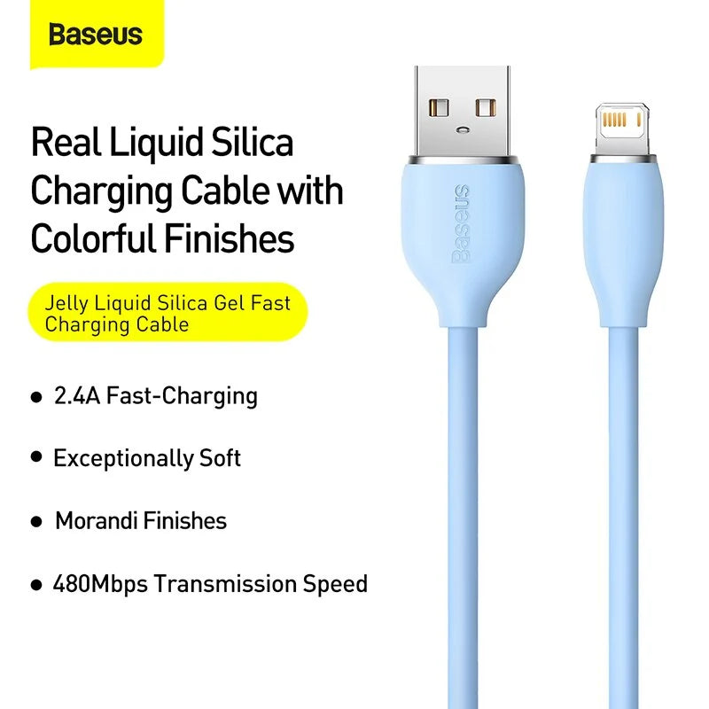Baseus Jelly Liquid Silica Gel Fast Charging Data Cable USB to iP 2.4A