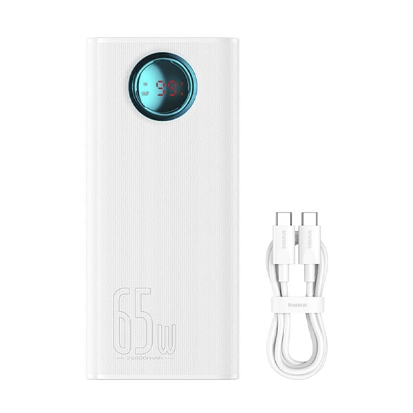 Baseus Amblight Digital Display Fast Charge Power Bank 26800mAh (Baseus Xiaobai Series Fast Charging Cable Type-C to Type-C 1m)