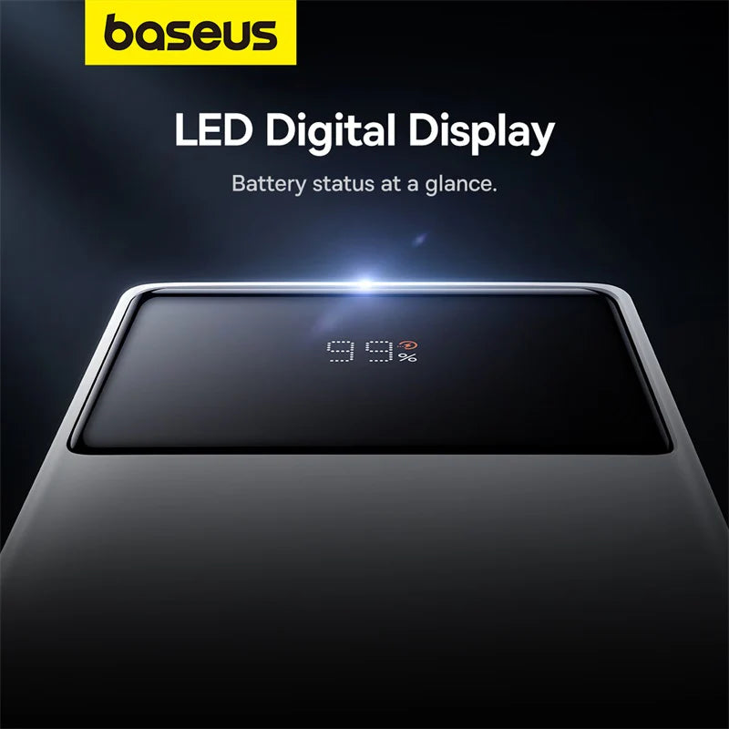 Baseus Star-Lord Digital Display Fast Charging Power Bank 20000mAh 30W (With Simple Series Charging Cable USB to Type-C 3A 0.3m Black)