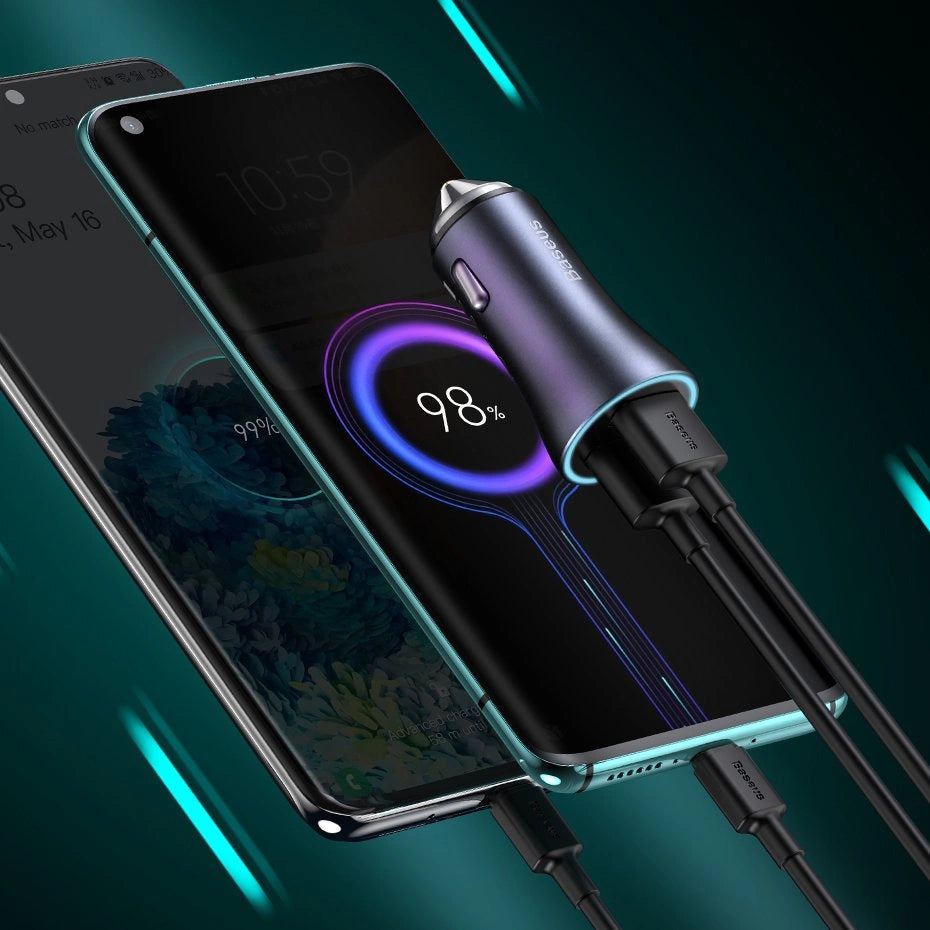 Baseus Golden Contactor Pro Dual Quick Car Charger U+C 40w