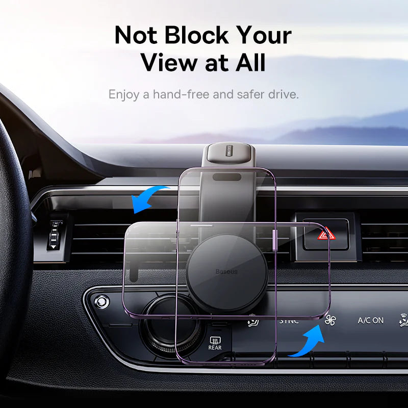 Baseus C02 Pro Series Magnetic Wireless Charging Car Mount Cluster Black