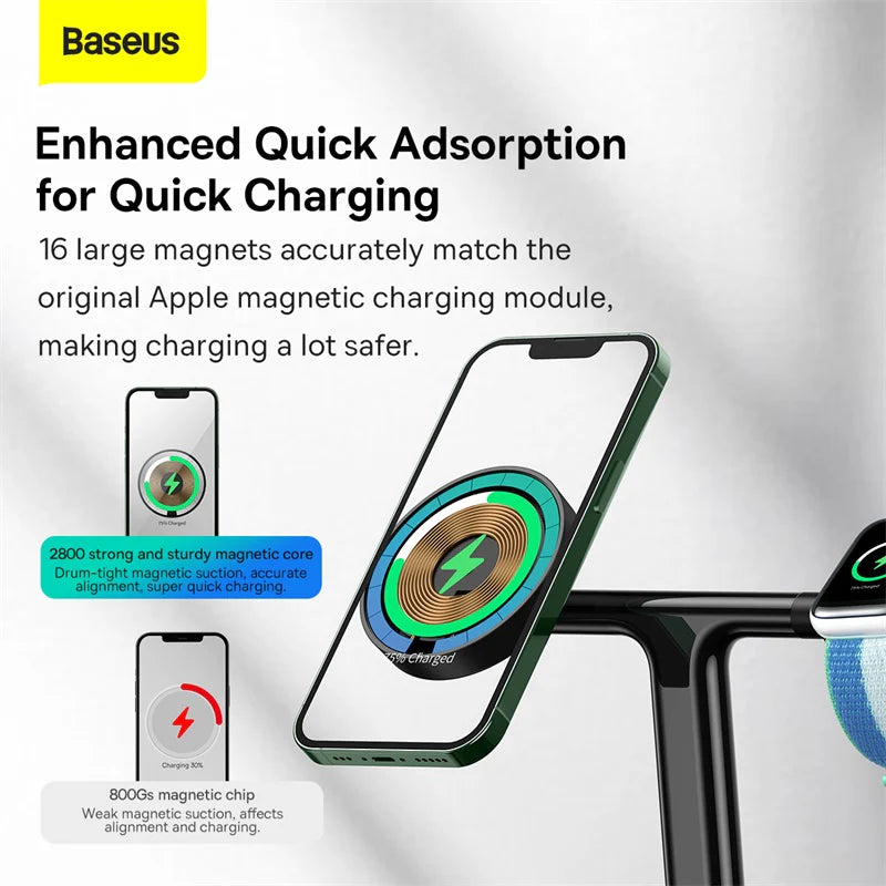 Baseus Swan 3-in-1 Wireless Magnetic Charging Bracket 20W Black Universal version