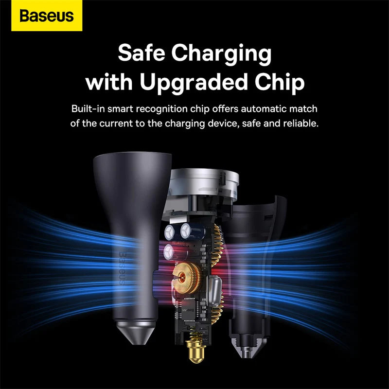 Baseus Golden Contactor Pro Triple Fast Charger Car Charger 65W U+C+C
