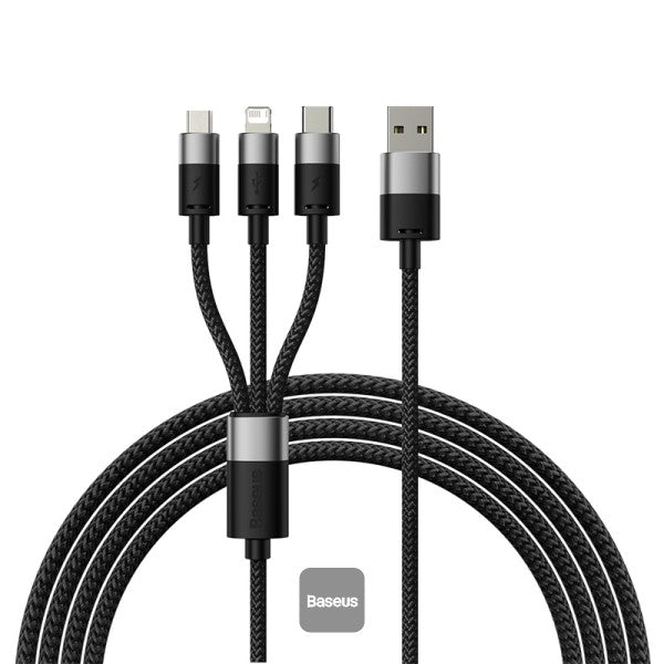 Baseus StarSpeed 1-for-3 Fast Charging Data Cable USB to M+L+C 3.5A 1.2m