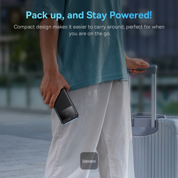 Baseus Star-Lord Digital Display Fast Charge Power Bank 10000mAh 22.5W Black(With Simple Series Charging Cable USB to Type-C 3A 0.3m Black)