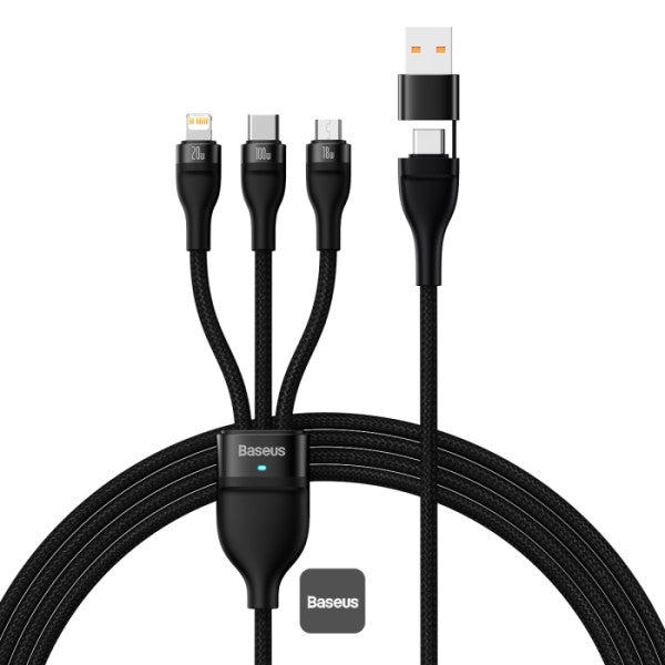 Baseus Flash Series 2 Two-for-three Charging Cable U+C to M+L+C 100W 1.2m