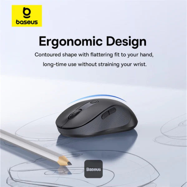 Baseus F02 Ergonomic Wireless Mouse (Bluetooth+USB Version)