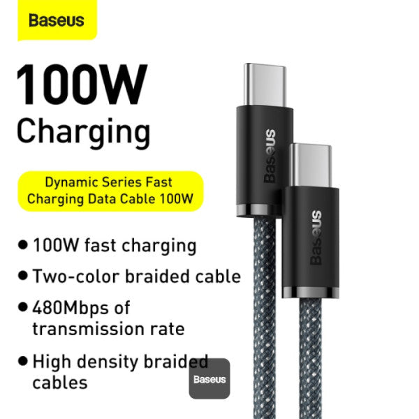 Baseus Dynamic Series Type-C to Type-C Cable - 100W PD Fast Charging
