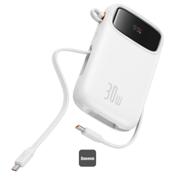 Baseus QPow 2 Digital Display Fast-Charging Power Bank with 2 Built-in Type-C Cable 20000mAh 30W