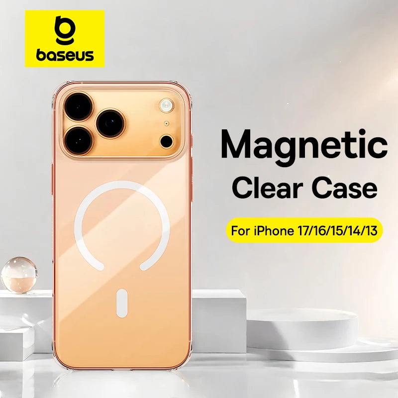 Baseus Crystal Slim Magnetic Phone Case for iPhone 17 Series Clear