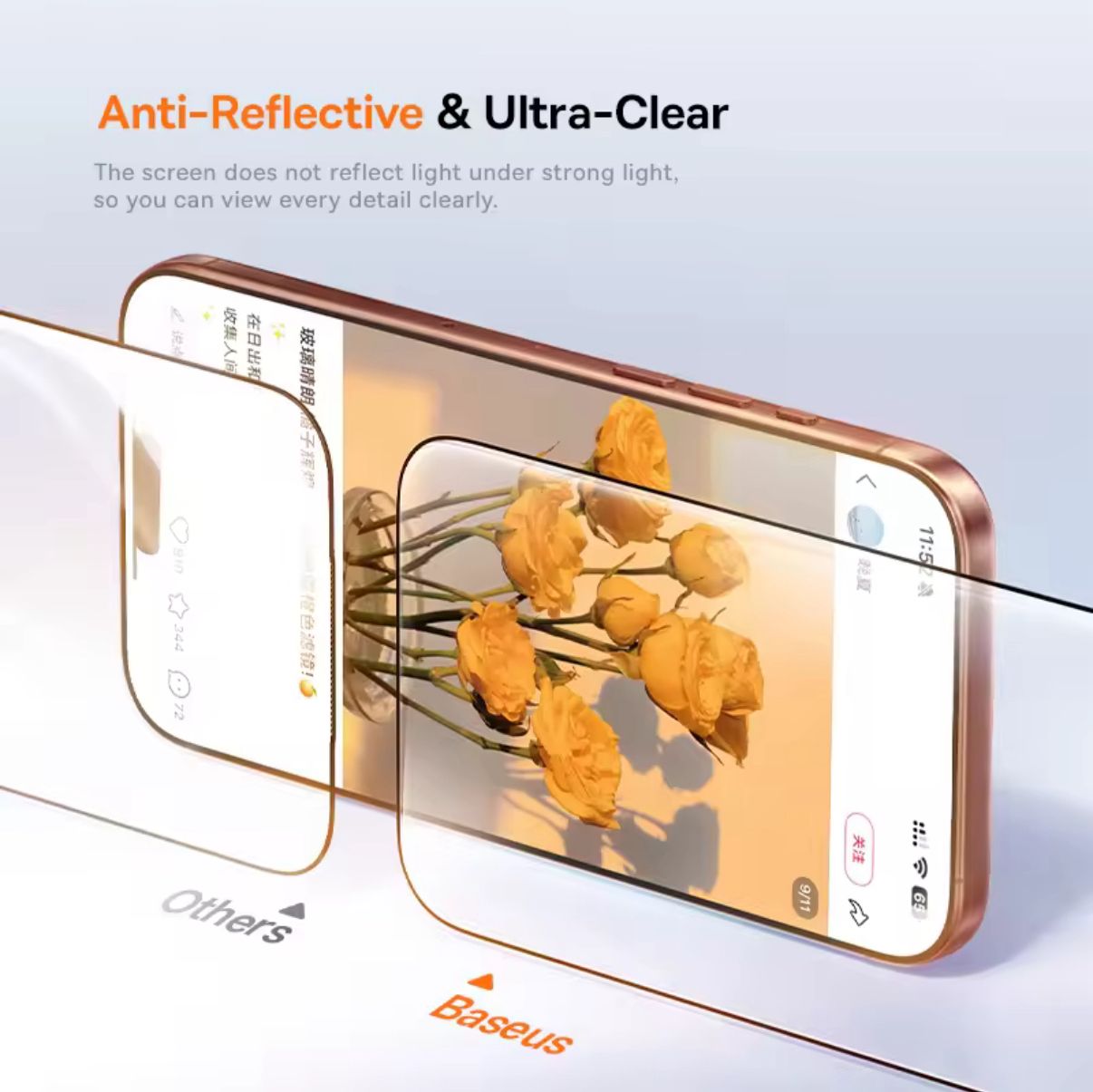 Baseus Crystalline Tempered Glass Screen Protector for iPhone 17 with Dustproof Installation Tray Clear Pack of 1 (Includes 1 Cleaning Kit)