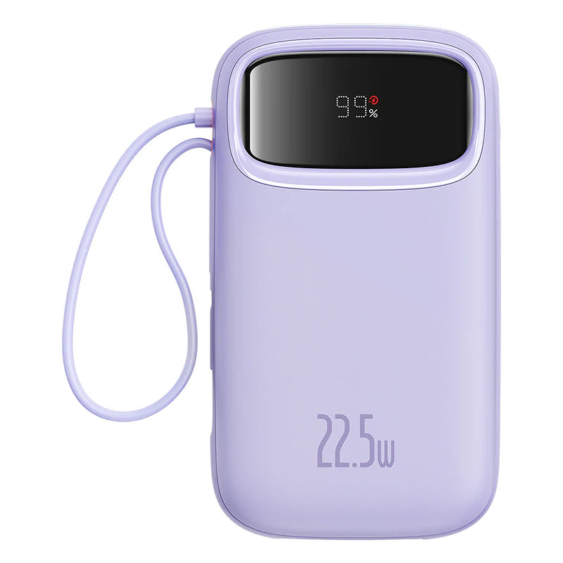 Baseus Qpow2 Dual-Cable Digital Display Fast Charge Power Bank 10000mAh 22.5W(With: Simple charging cable Type-C 3A 0.3m )