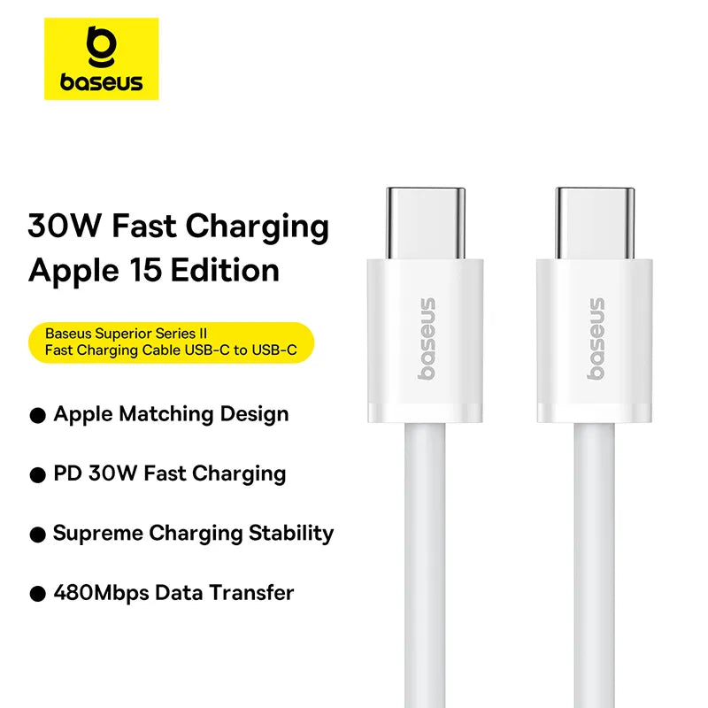 Baseus Superior Series 2 Fast Charging Data Cable Type-C to Type-C 30W