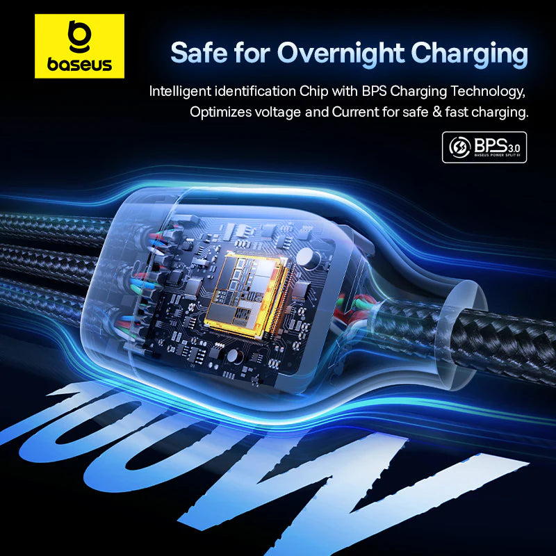 Baseus Flash Series 3 Two-For-Three Fast Charging Cable U+C To C+C+L 100W