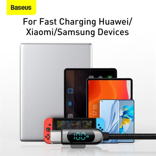 Baseus Display Fast Charging Data Cable Type-C to Type- C 100W