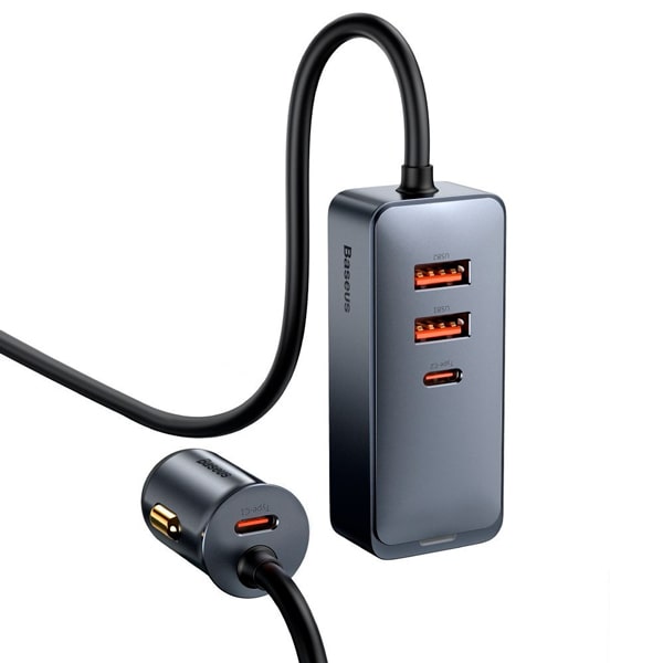 Baseus Share Together PPS Multi-Port Fast Charging Car Charger With Extension Cord 120W 2U+2C