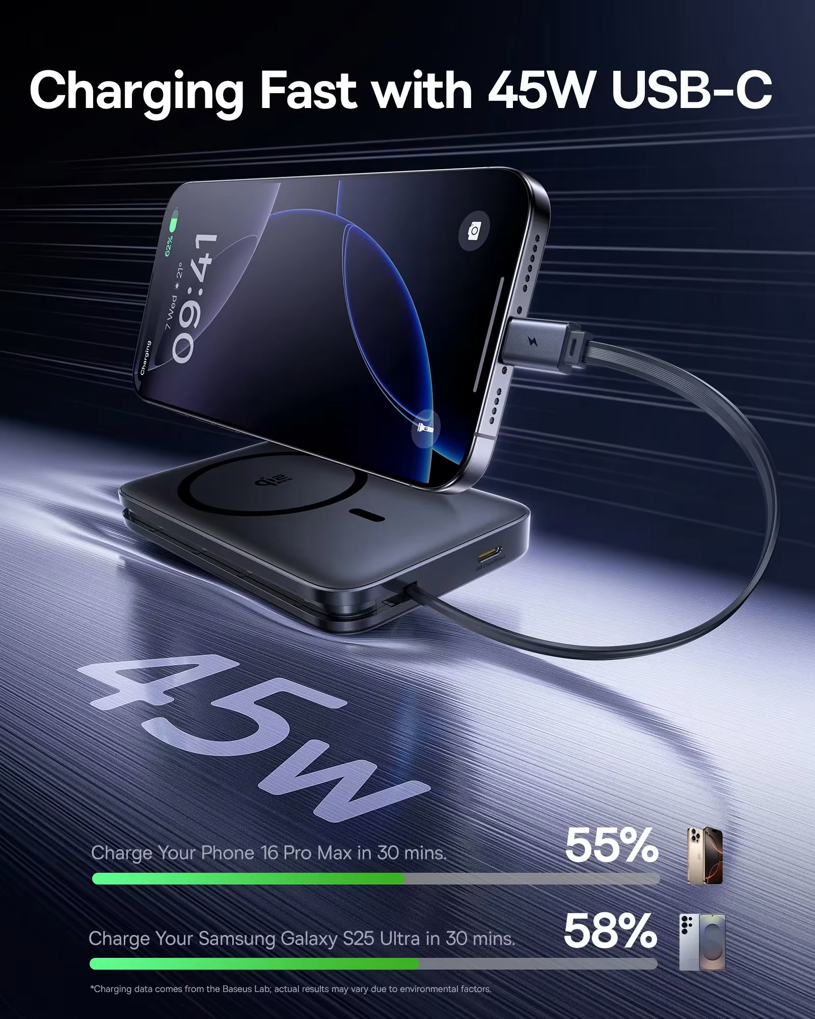 Baseus PicoGo AM61 Qi2.2 Magnetic Power Bank 10000mAh 45W