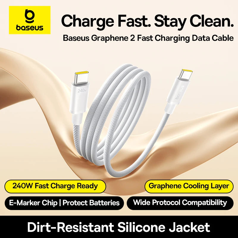 Baseus Graphene 2 Fast Charging Data Cable USB-C to USB-C 240W