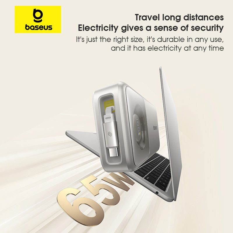 Baseus Nomos Digital Display Fast-Charging PowerBank With Retractable Cable USB-C Edition 20,000 mAh 65W