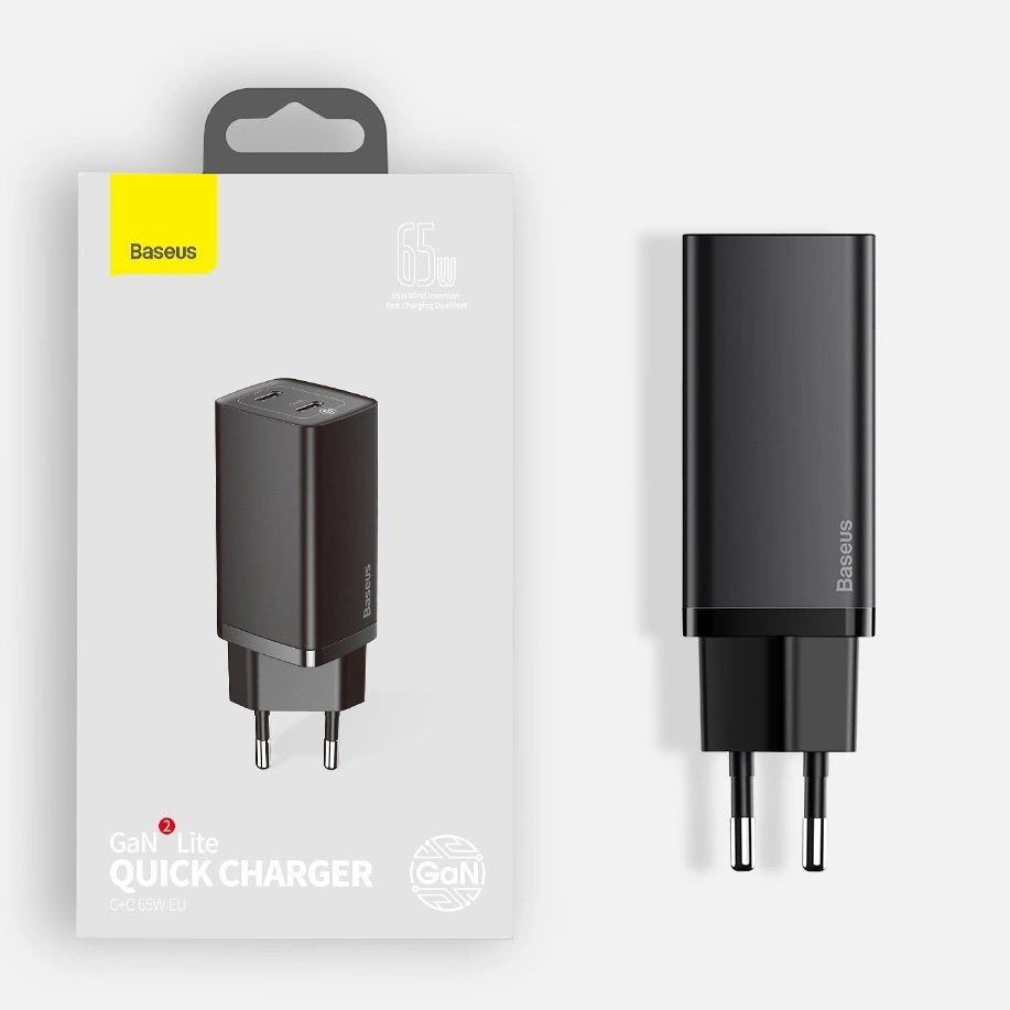 Baseus GaN2 lite Fast Charger C+U 65W CN (SUPER VOOC)