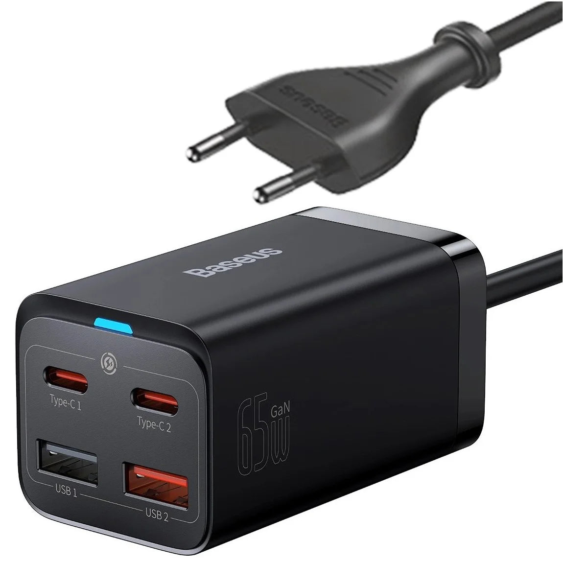 Baseus GaN3 Pro Desktop Fast Charger 2C+2U 65W CN Black(Include?Baseus Xiaobai series fast charging Cable Type-C to Type-C 100W(20V/5A) 1m