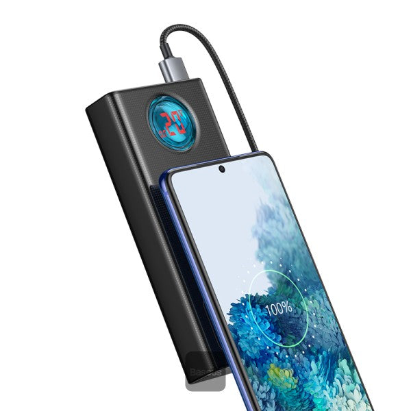Baseus Amblight Digital Display Fast Charge Power Bank 30000mAh (Include:Baseus Xiaobai Series Fast Charging Cable Type-C to Type-C 100W(20V/5A) 1m) Overseas Edition