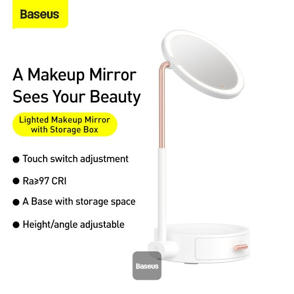 Baseus Smart Beauty Series Lighted Makeup Mirror With Storage Box