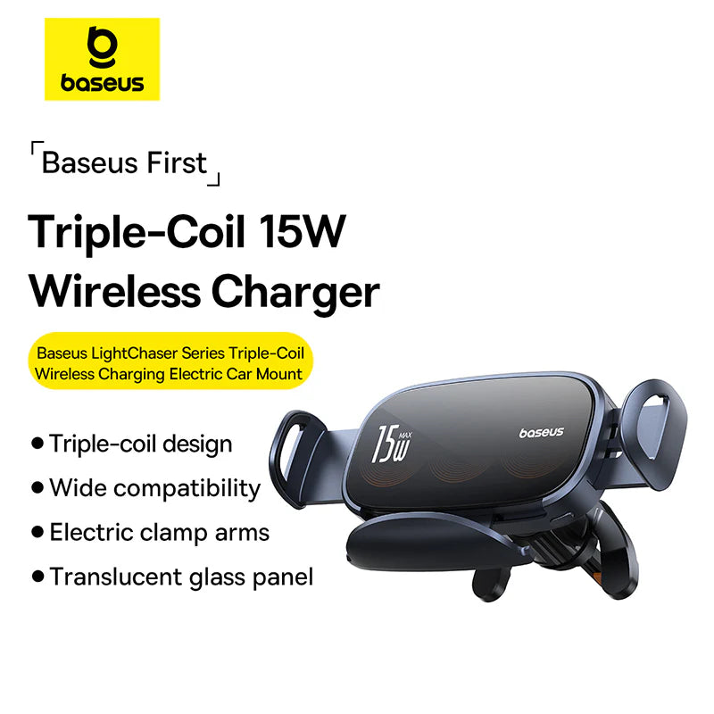 Baseus LightChaser Series 15W Triple Coil Qi Wireless Car Charger