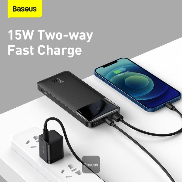 Baseus Bipow Digital Display Power Bank 10000mAh 15W Black Overseas Edition