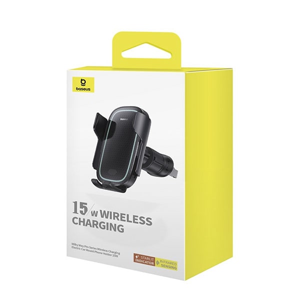 Baseus Milky Way Pro 15W Wireless Charging Electric Car Mount Phone Holder