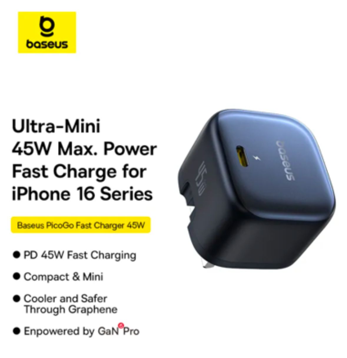 Baseus PicoGo AE11 GaN Fast Charger 1C 45W UK