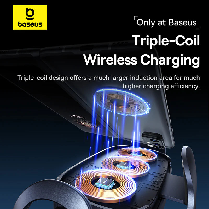 Baseus LightChaser Series 15W Triple Coil Qi Wireless Car Charger
