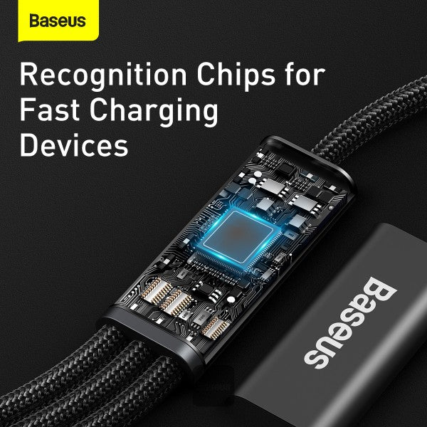 Baseus Rapid Series 3-in-1 Fast Charging Data Cable Type-C to C+L+C PD 20W 1.5m