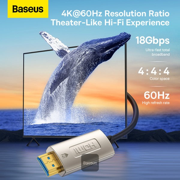 Baseus High Definition Series, Optic Fiber HDMI To HDMI 4K Adapter Cable 15M