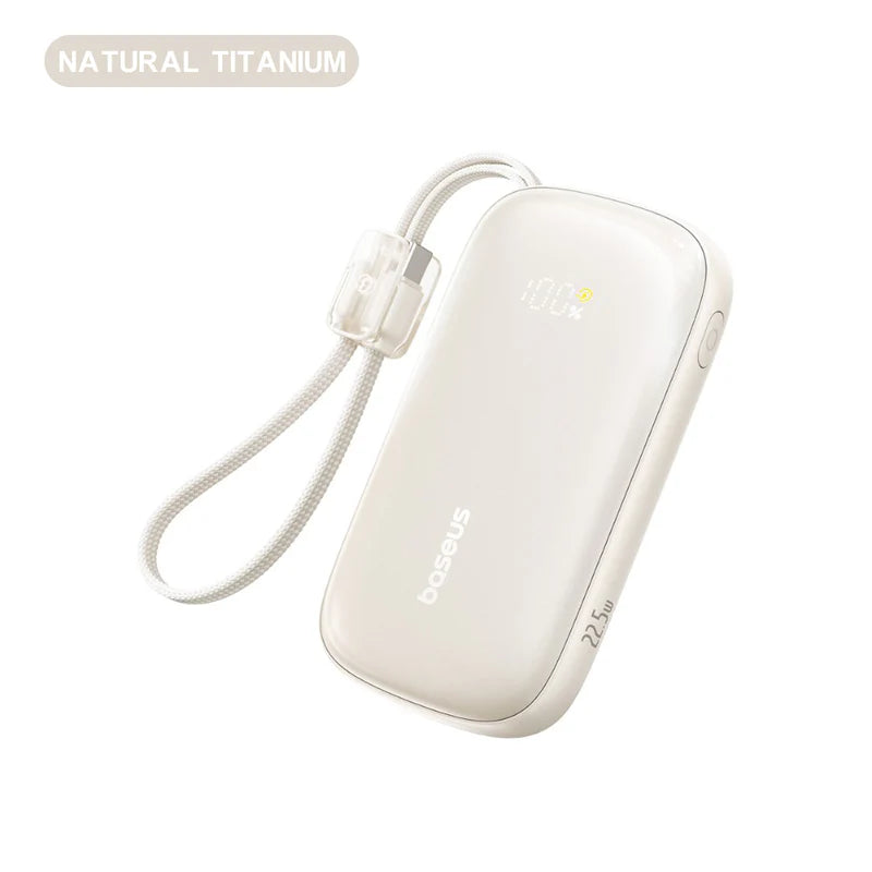 Baseus EnerFill FC21 Qpow 3 Ultra Digital Display Power Bank with Detachable Cable 10000mAh 22.5W