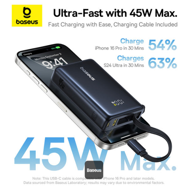 Baseus Picogo Power Bank 45W 10000mAh With Built-in Cable