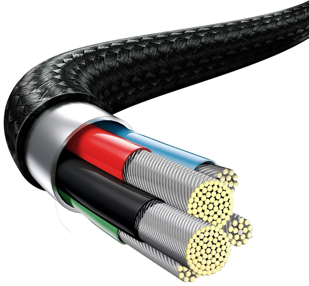 Baseus Rapid Series 3-in-1 Fast Charging Data Cable Type-C to C+L+C PD 20W 1.5m