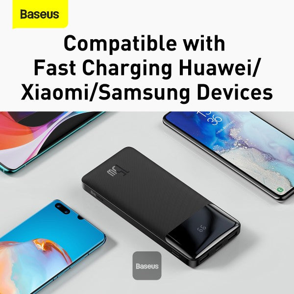 Baseus Bipow Digital Display Power Bank 10000mAh 15W Black Overseas Edition