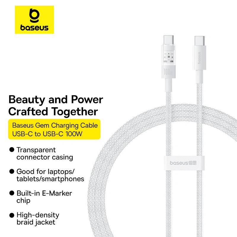 Baseus Gem Fast-Charging Data Cable USB-C to USB-C 100W