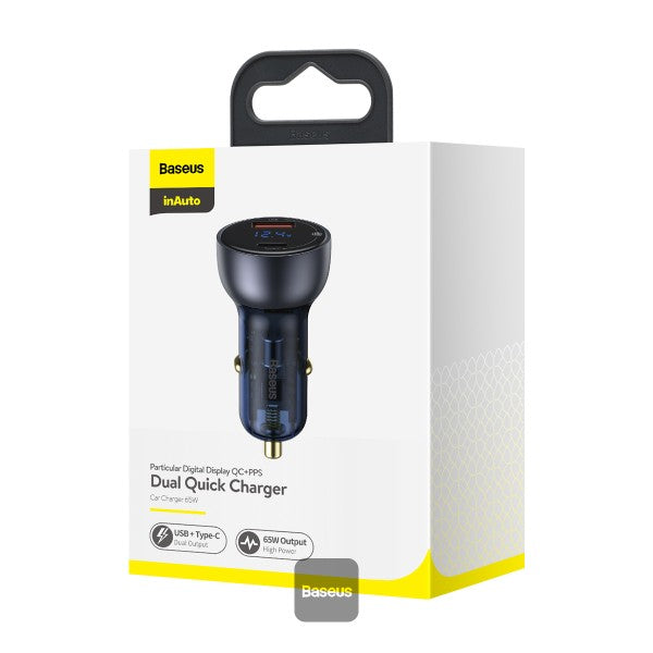 Baseus Particular 65W Digital Display QC+PPS Dual Quick Fast Car Charger