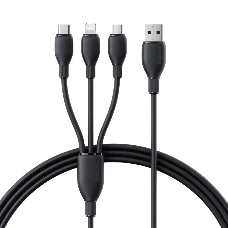 Baseus Ultra-Fast 3 in 1 Fast Charging Cable USB to Micro USB Lightning USB-C 3.5A 1.3m
