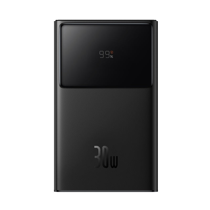 Baseus Star-Lord Digital Display Fast Charging Power Bank 10000mAh 30W Cluster Black(With Simple Series Charging Cable USB to Type-C 3A 0.3m Black)