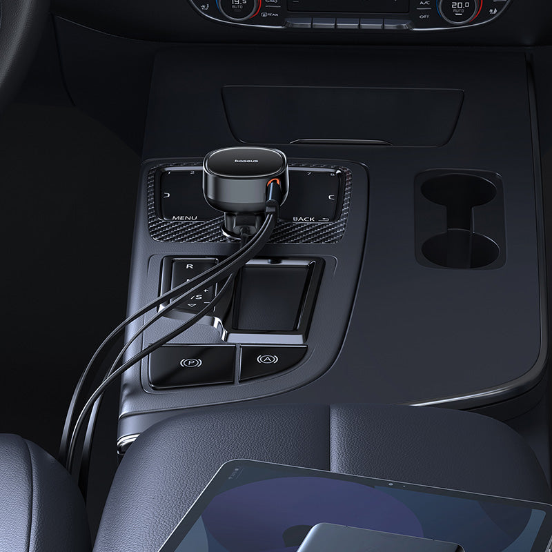Baseus Enjoyment Pro Car Charger U+Retractable C & iP Cable 60W